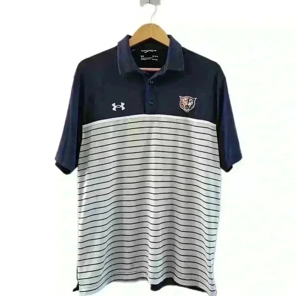 Underarmor UA  Tigers Gray Polo Shirt - Size L - Picture 2 of 6